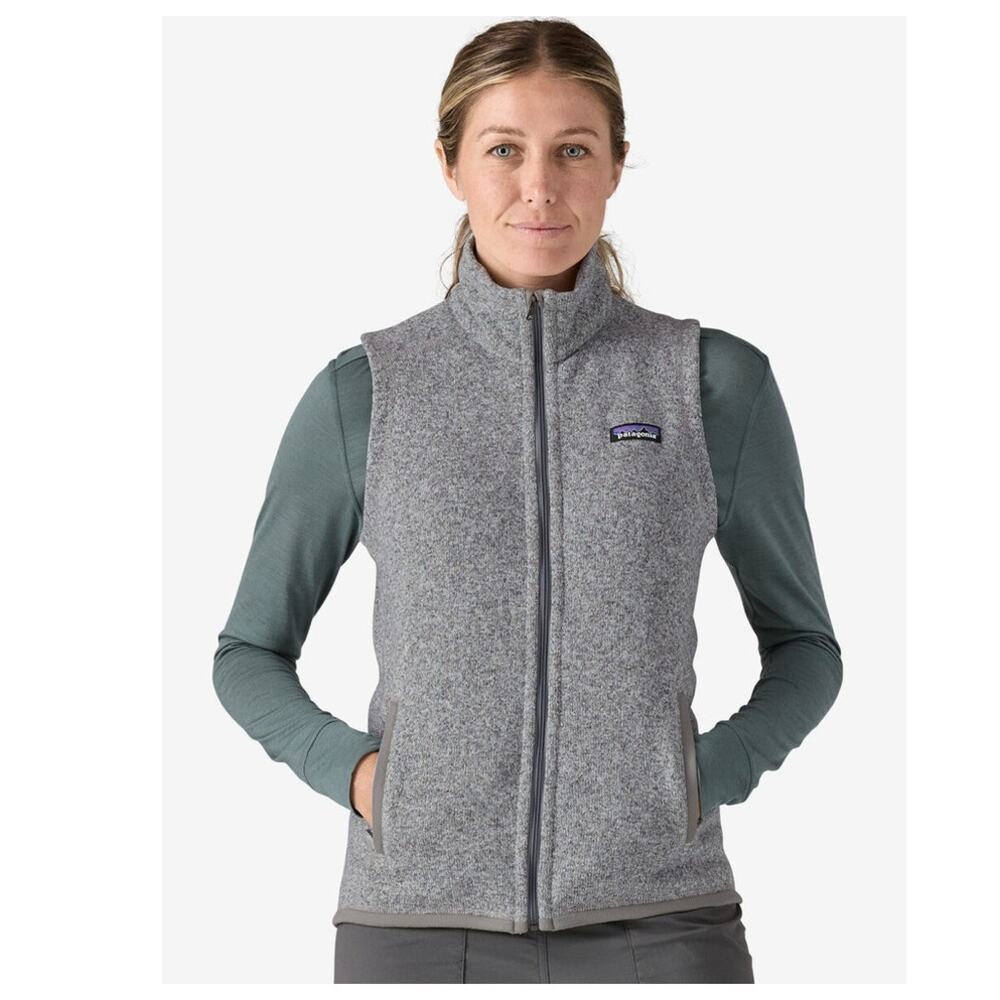 PATAGONIA Vest Women's Large Better Sweater Fleece Full Zip Birch White XL